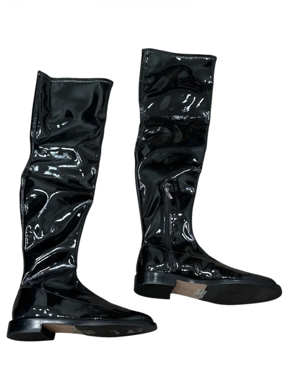 Schutz Kaolin Over The Knee Black Patent Leather Boot Size 6.5 NEW